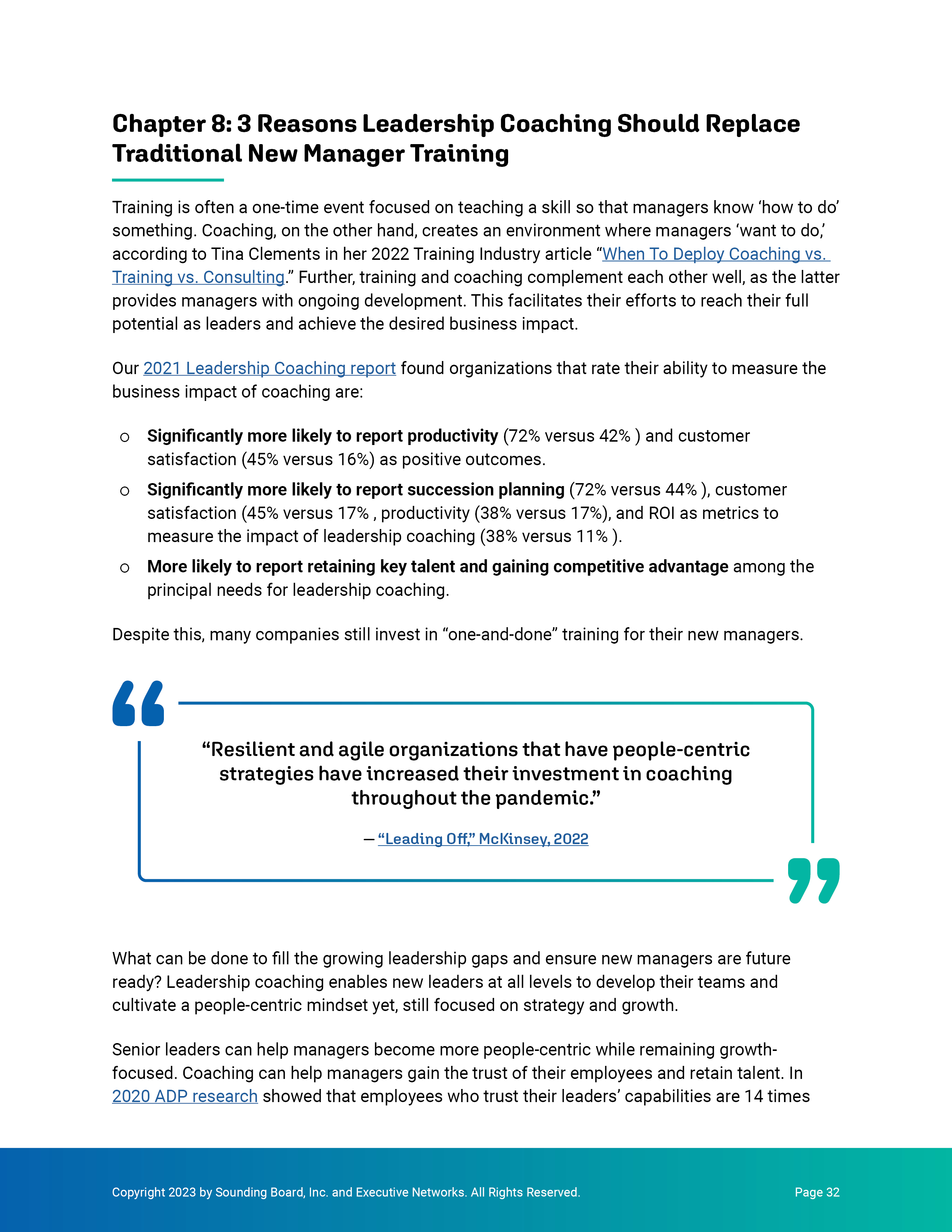 Chapter 8 opener — Why Coaching Should Replace Traditional Training