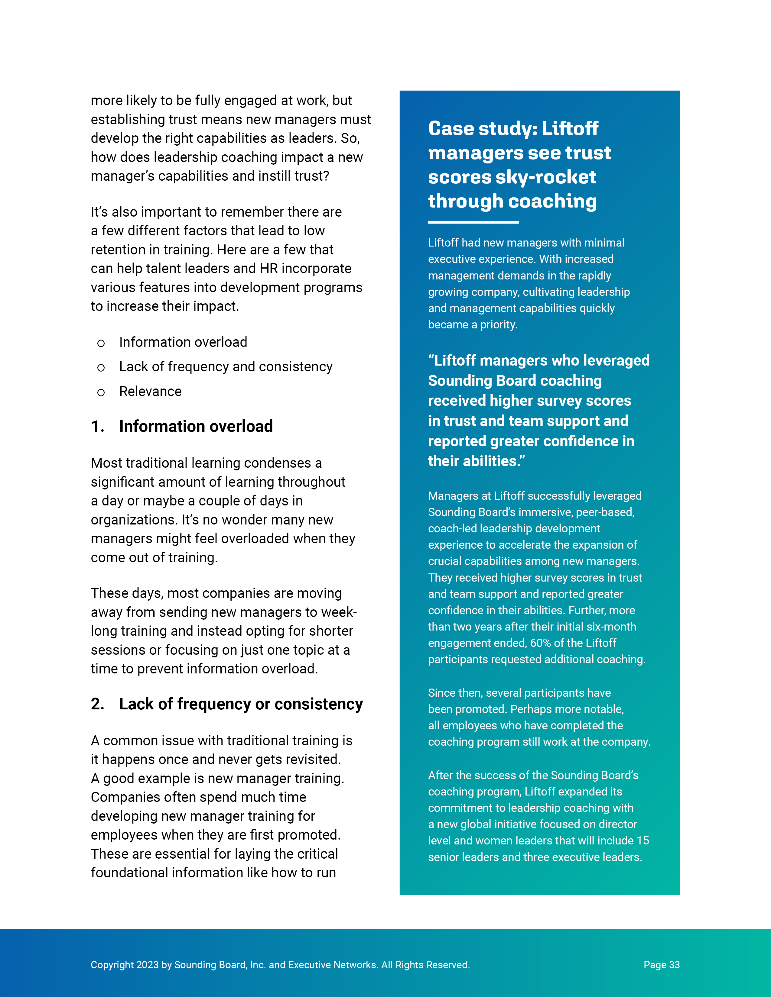Liftoff case study — managers see trust scores sky-rocket through coaching