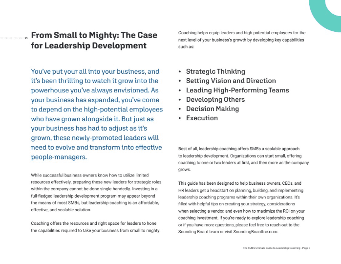 From Small to Mighty: the case for leadership development