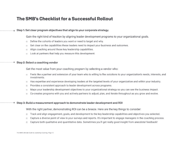 The SMB's checklist for a successful rollout