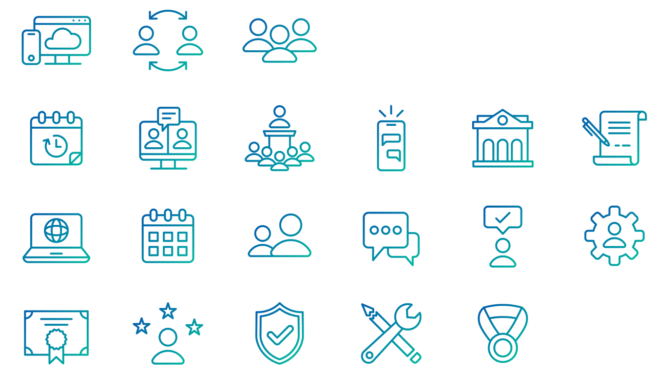 Sounding Board gradient line icon set
